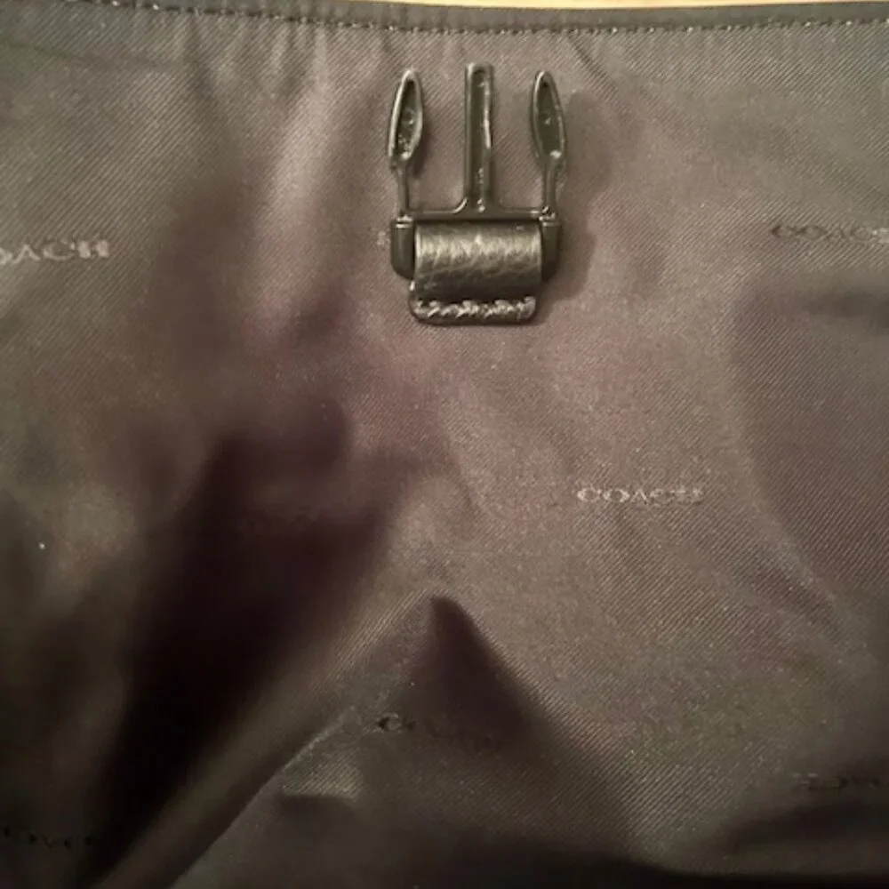 Coach Two-Tone Cream and Black Leather Backpack - Picture 14 of 14